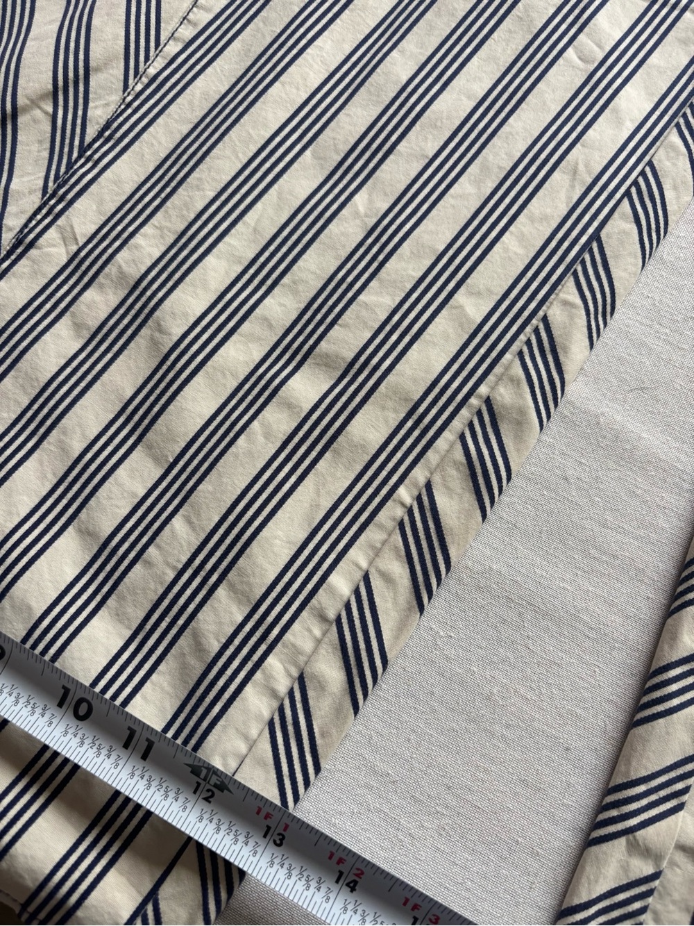 NWT Anthropologie Striped Wide Leg Full Length Pants Beige Navy Size 4 - Picture 10 of 10